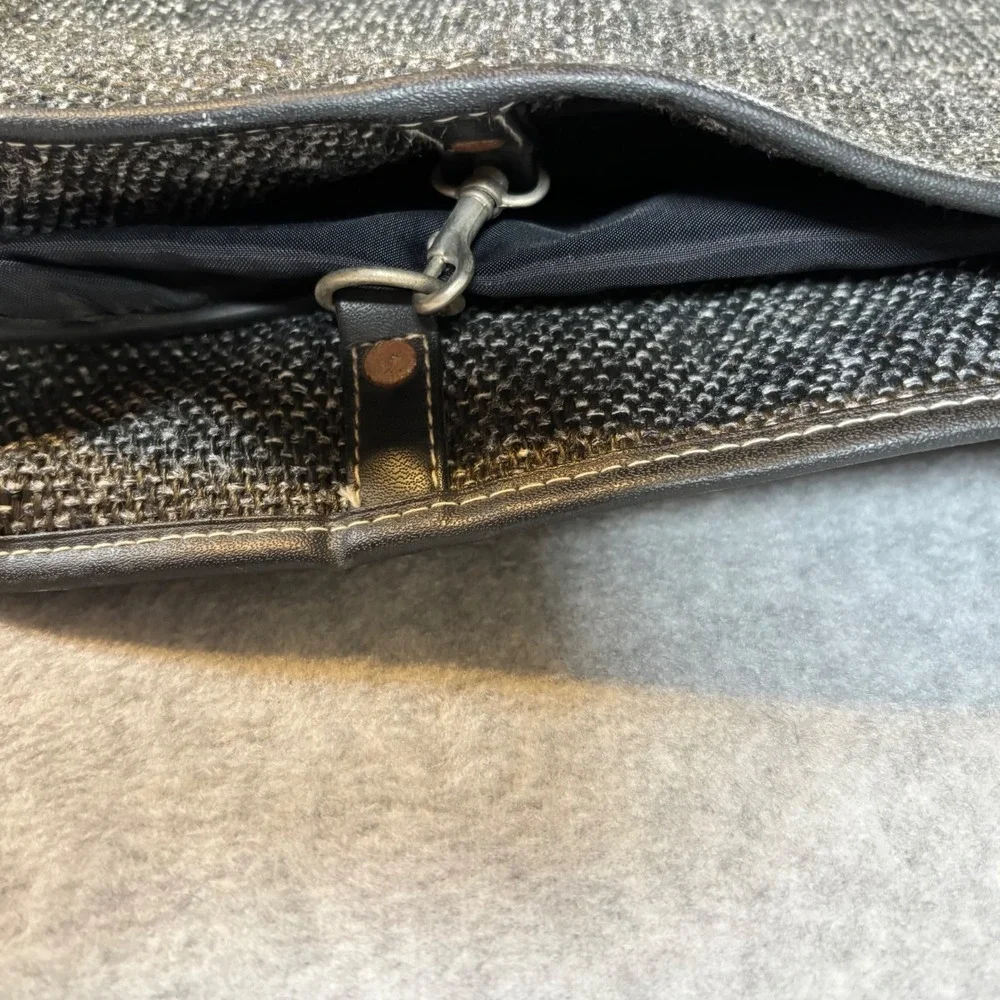 Jordache Garment Bag Unisex OS Grey Excellent Vintage Tweed Folding Suit Carrier
